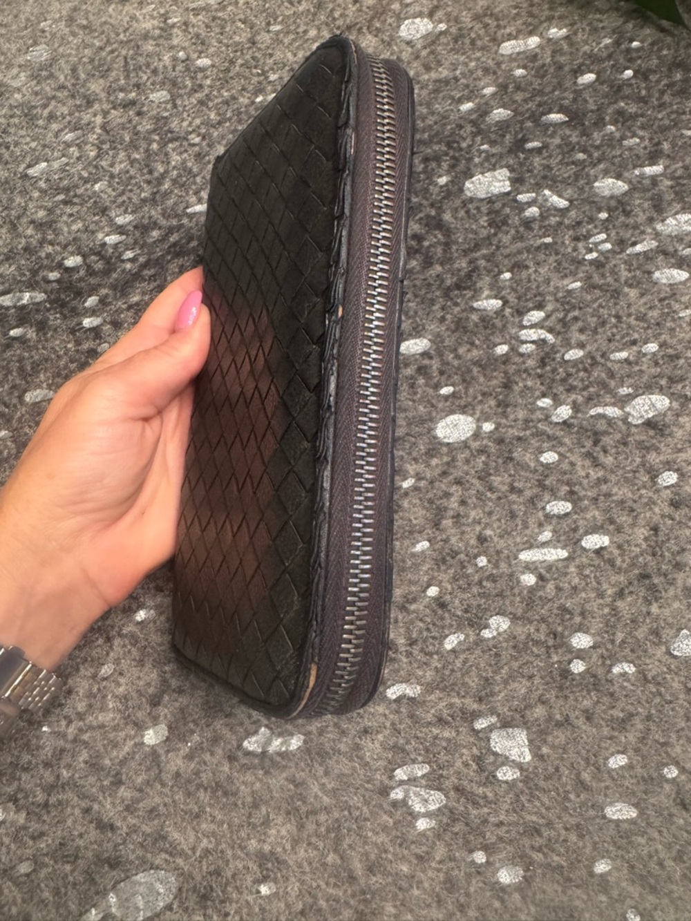 Bottega Veneta Black Intrecciato Woven Leather Long Wallet - Picture 4 of 11